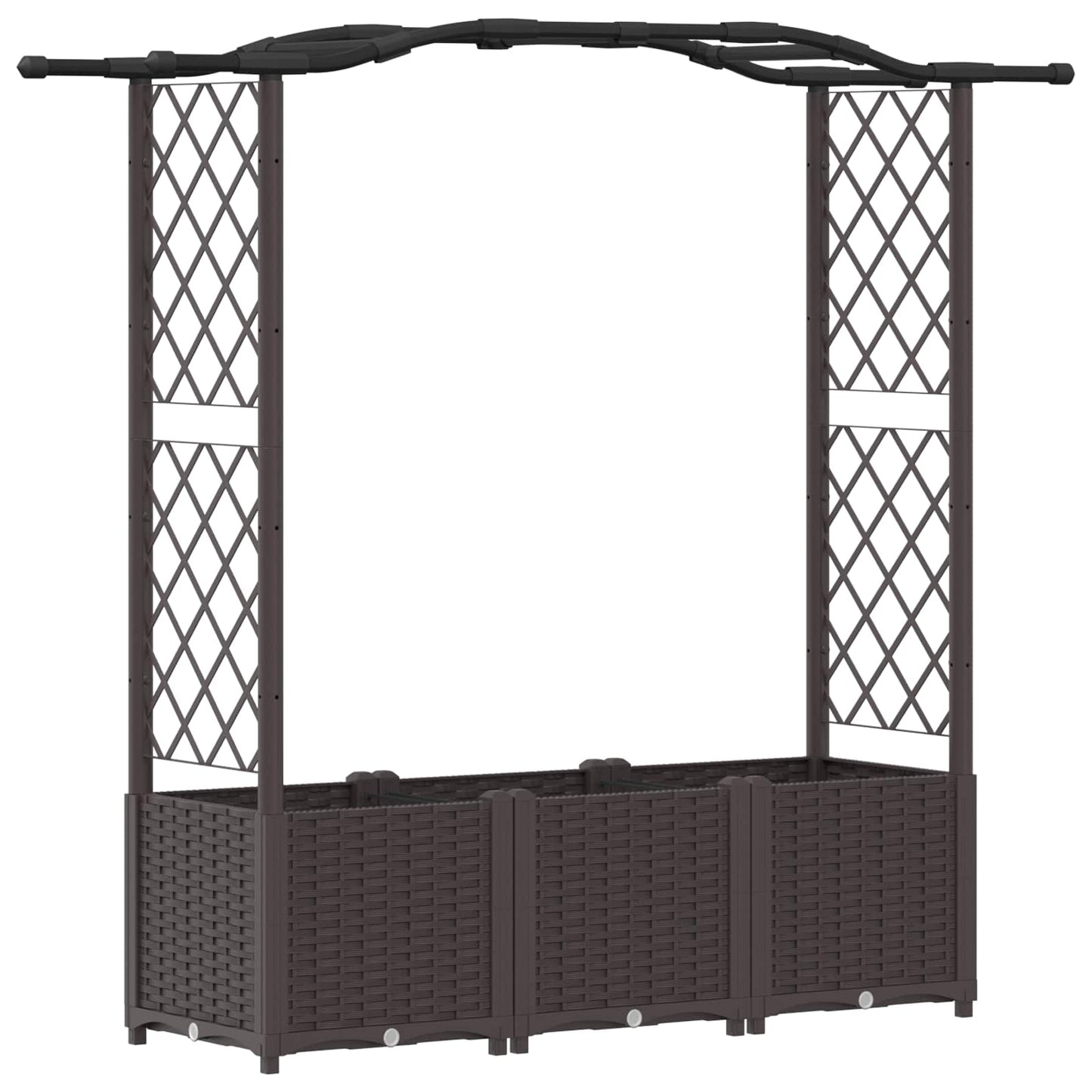 Raised Bed with Trellis and Roof Brown 164 x 40 x 138 cm PP