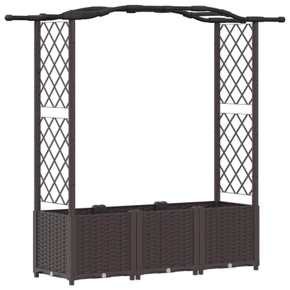 Raised Bed with Trellis and Roof Brown 164 x 40 x 138 cm PP