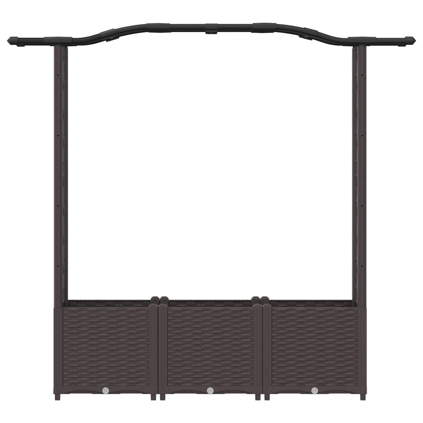 Raised Bed with Trellis and Roof Brown 164 x 40 x 138 cm PP