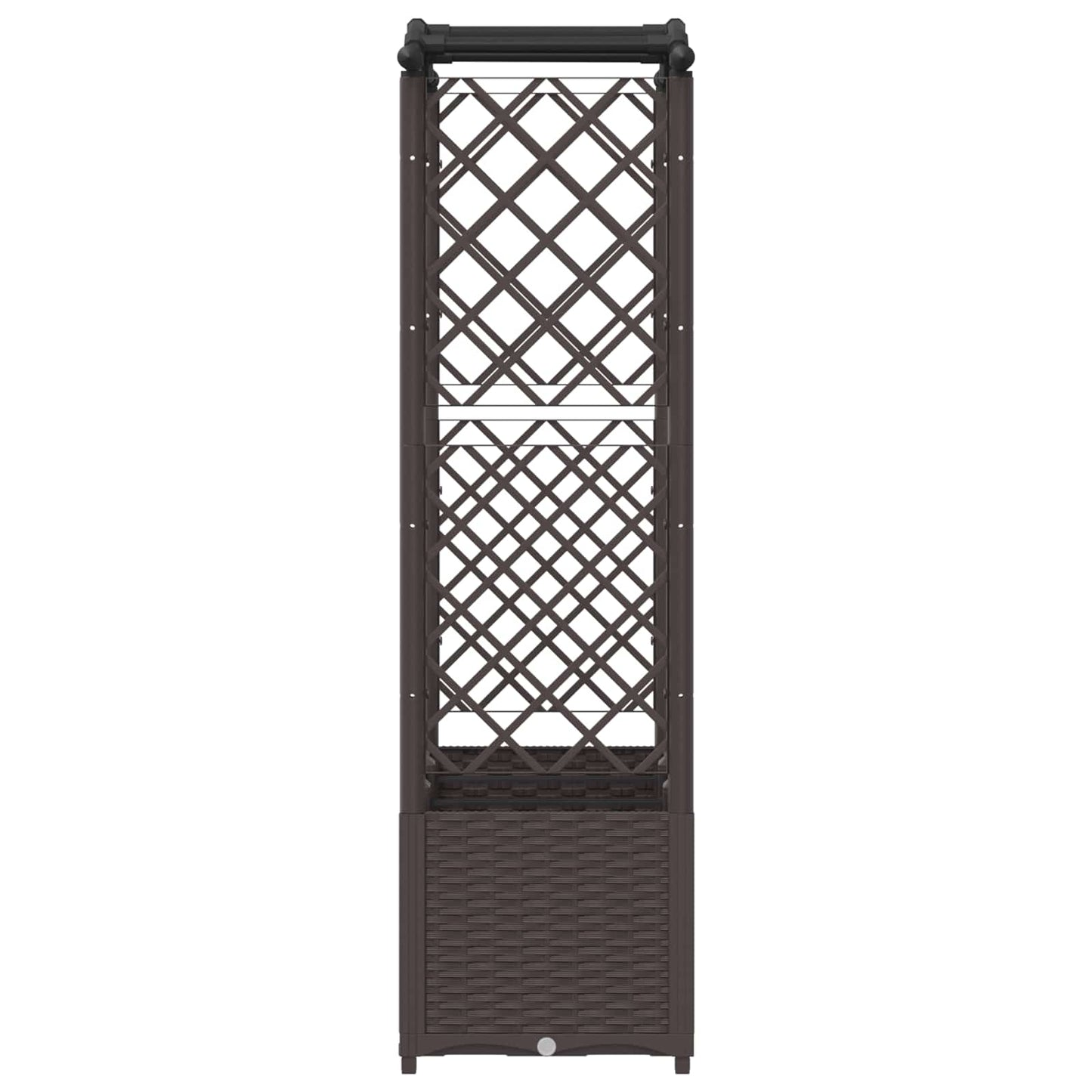 Raised Bed with Trellis and Roof Brown 164 x 40 x 138 cm PP