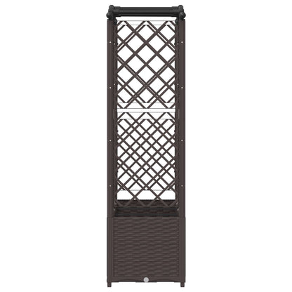 Raised Bed with Trellis and Roof Brown 164 x 40 x 138 cm PP