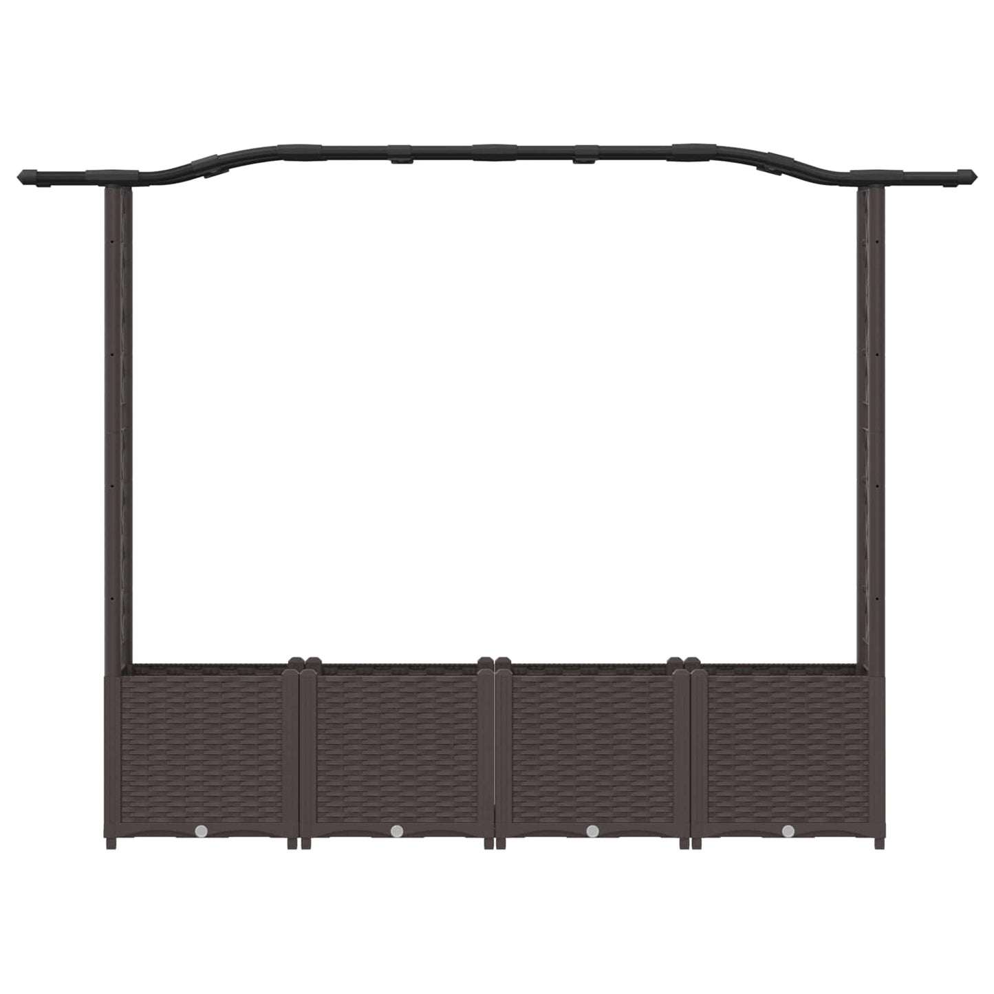 Raised Bed with Trellis and Roof Brown 204 x 40 x 138 cm PP