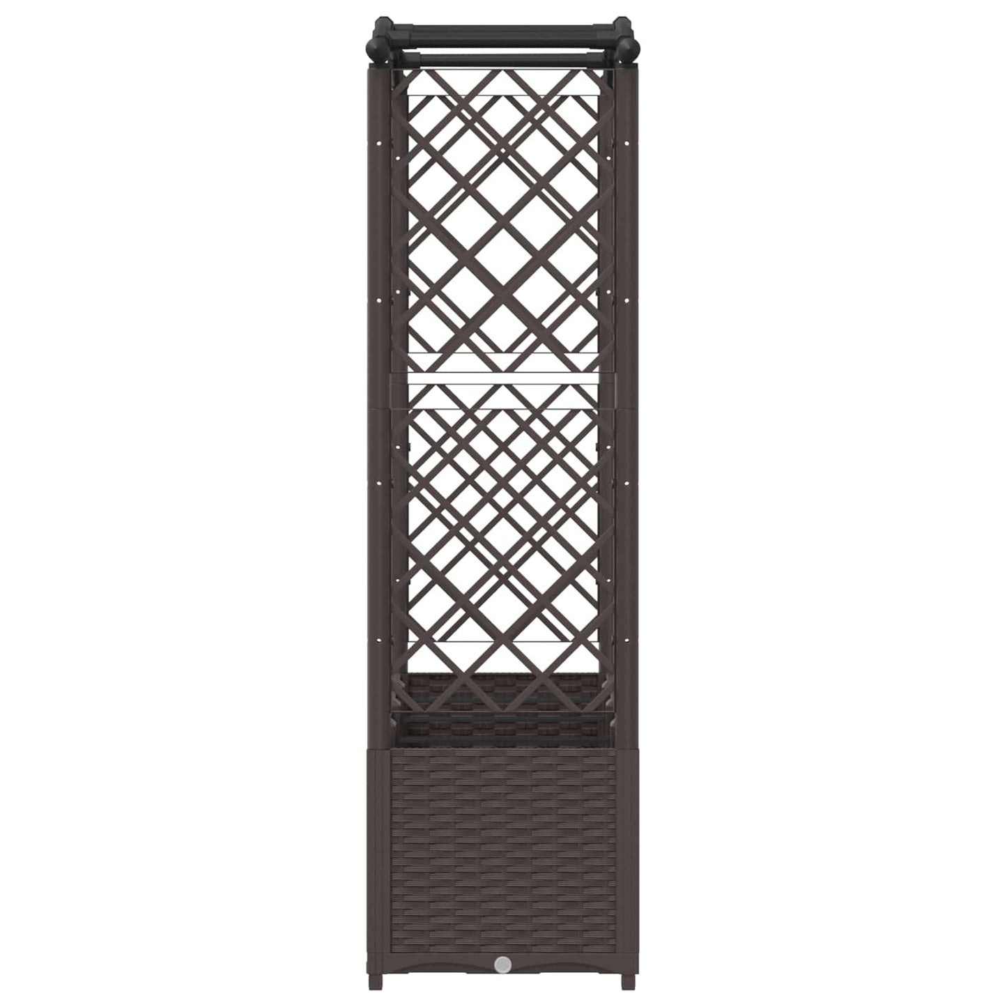Raised Bed with Trellis and Roof Brown 204 x 40 x 138 cm PP