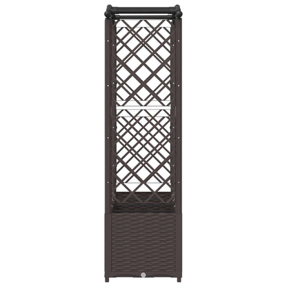 Raised Bed with Trellis and Roof Brown 204 x 40 x 138 cm PP