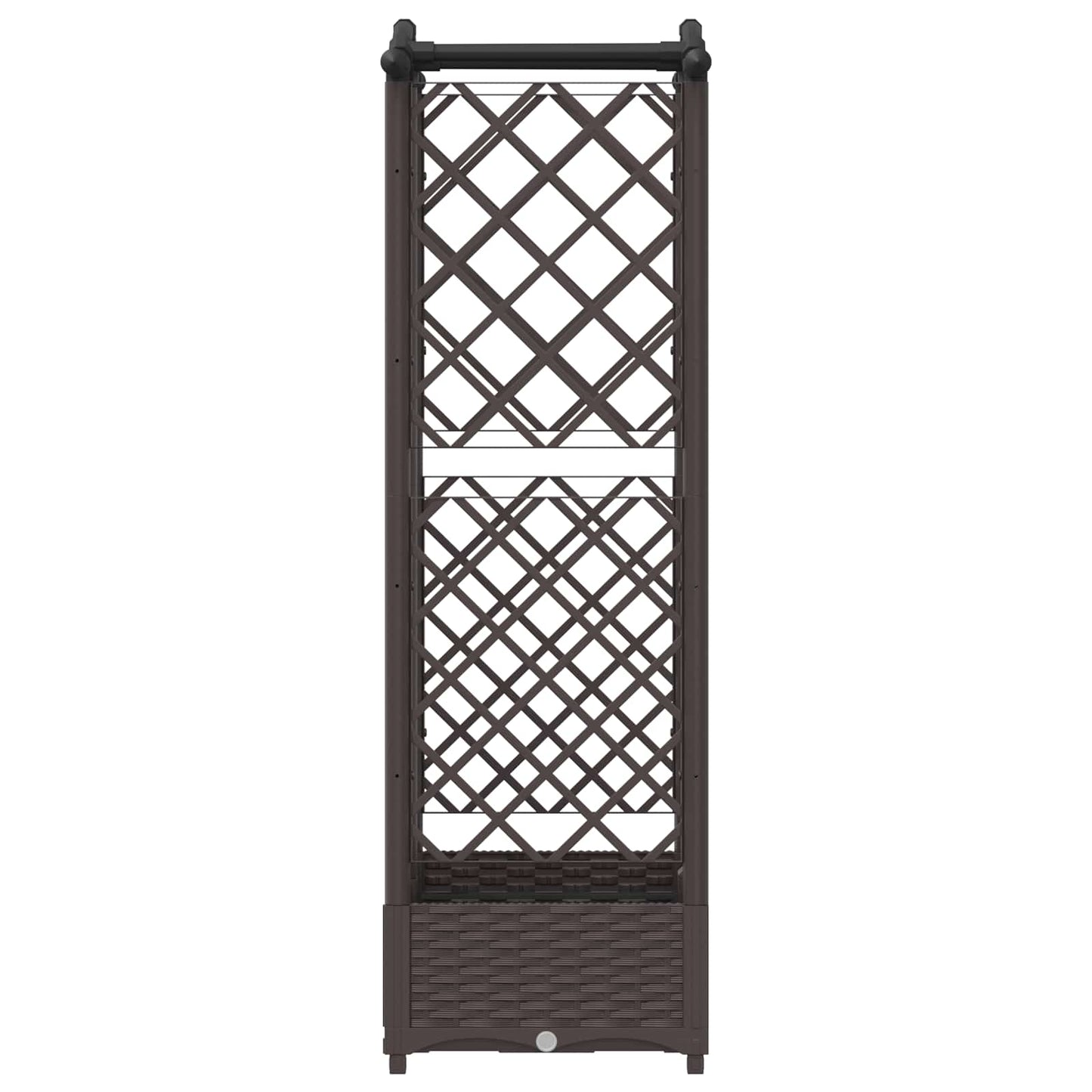 Raised Bed with Trellis and Roof Brown 124 x 40 x 123 cm PP