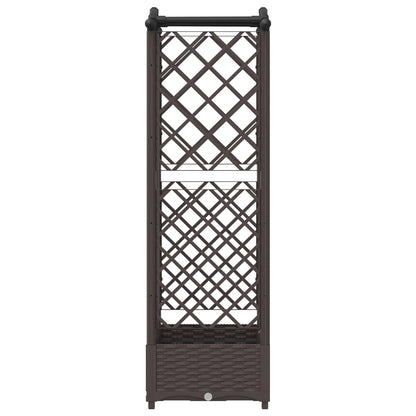 Raised Bed with Trellis and Roof Brown 124 x 40 x 123 cm PP