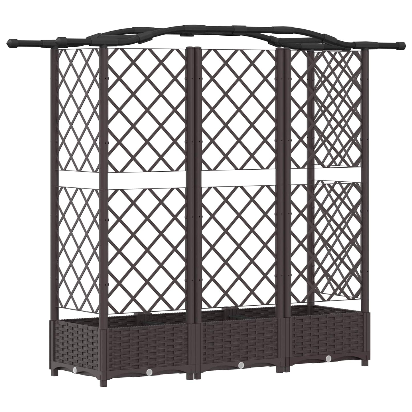 Raised Bed with Trellis and Roof Brown 163 x 40 x 123 cm PP