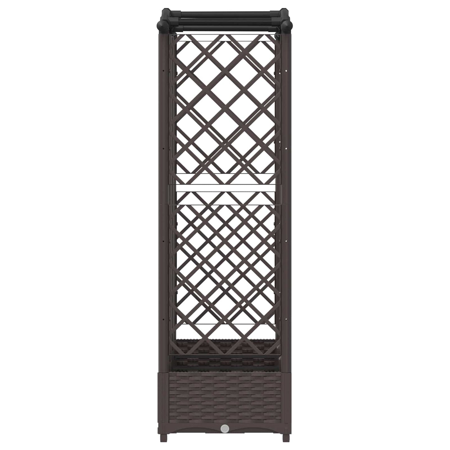 Raised Bed with Trellis and Roof Brown 163 x 40 x 123 cm PP