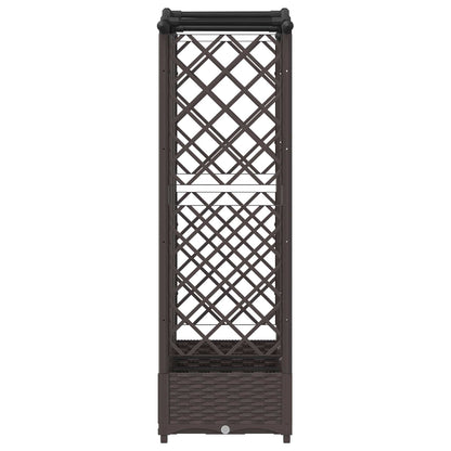 Raised Bed with Trellis and Roof Brown 163 x 40 x 123 cm PP