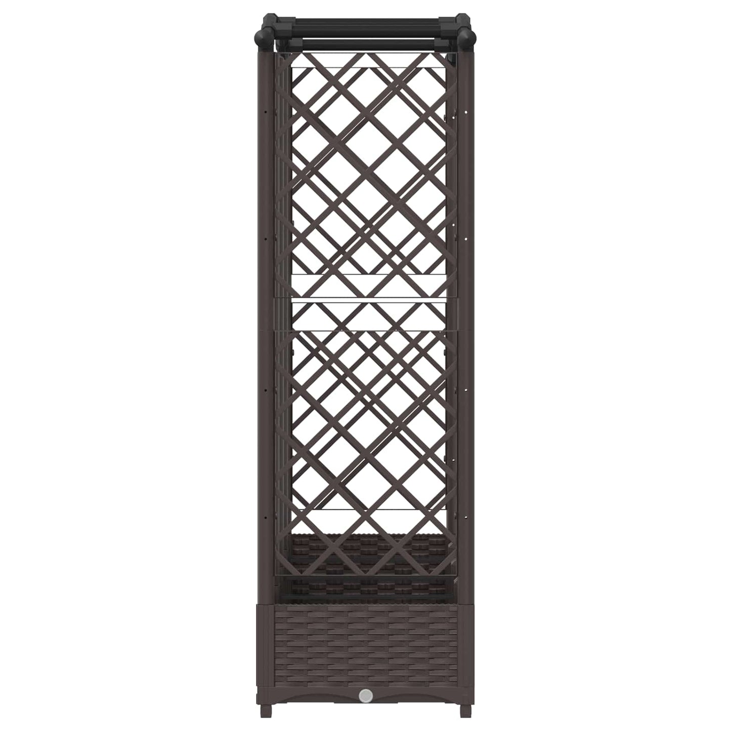 Raised Bed with Trellis and Roof Brown 203.5 x 40 x 123 cm PP