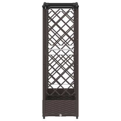 Raised Bed with Trellis and Roof Brown 203.5 x 40 x 123 cm PP