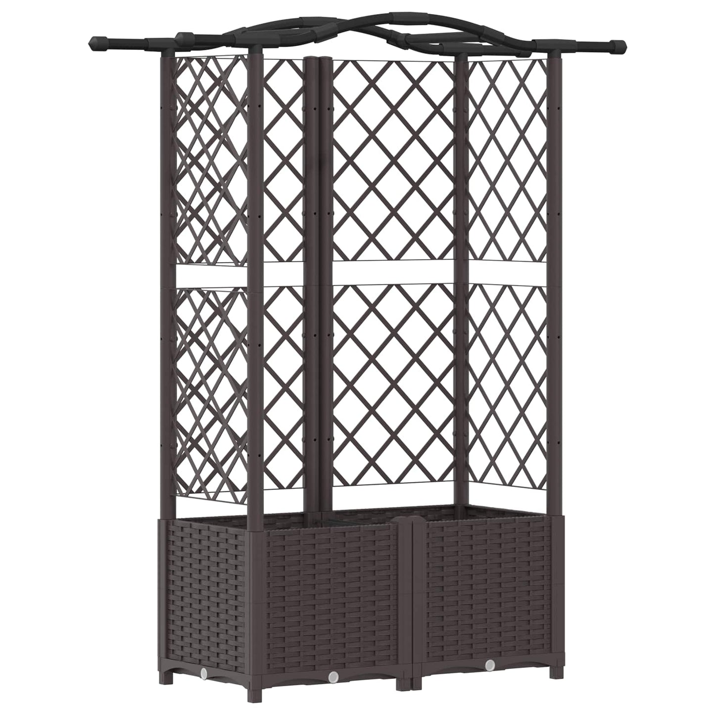 Raised Bed with Trellis and Roof Brown 122 x 40 x 138 cm PP