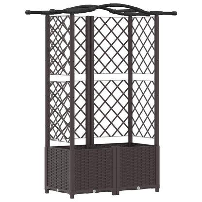 Raised Bed with Trellis and Roof Brown 122 x 40 x 138 cm PP