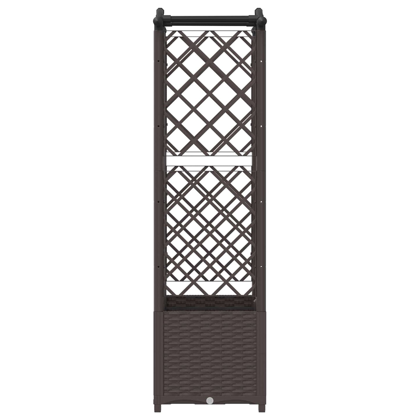 Raised Bed with Trellis and Roof Brown 122 x 40 x 138 cm PP