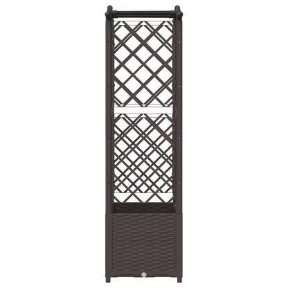 Raised Bed with Trellis and Roof Brown 122 x 40 x 138 cm PP