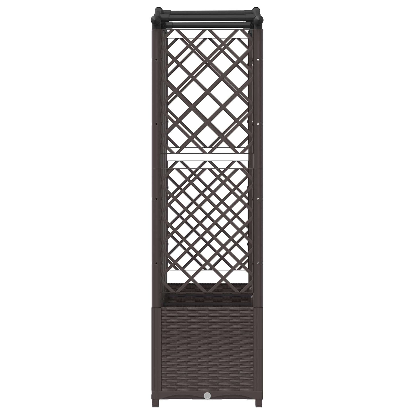 Raised Bed with Trellis and Roof Brown 163 x 40 x 138 cm PP