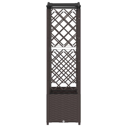 Raised Bed with Trellis and Roof Brown 163 x 40 x 138 cm PP