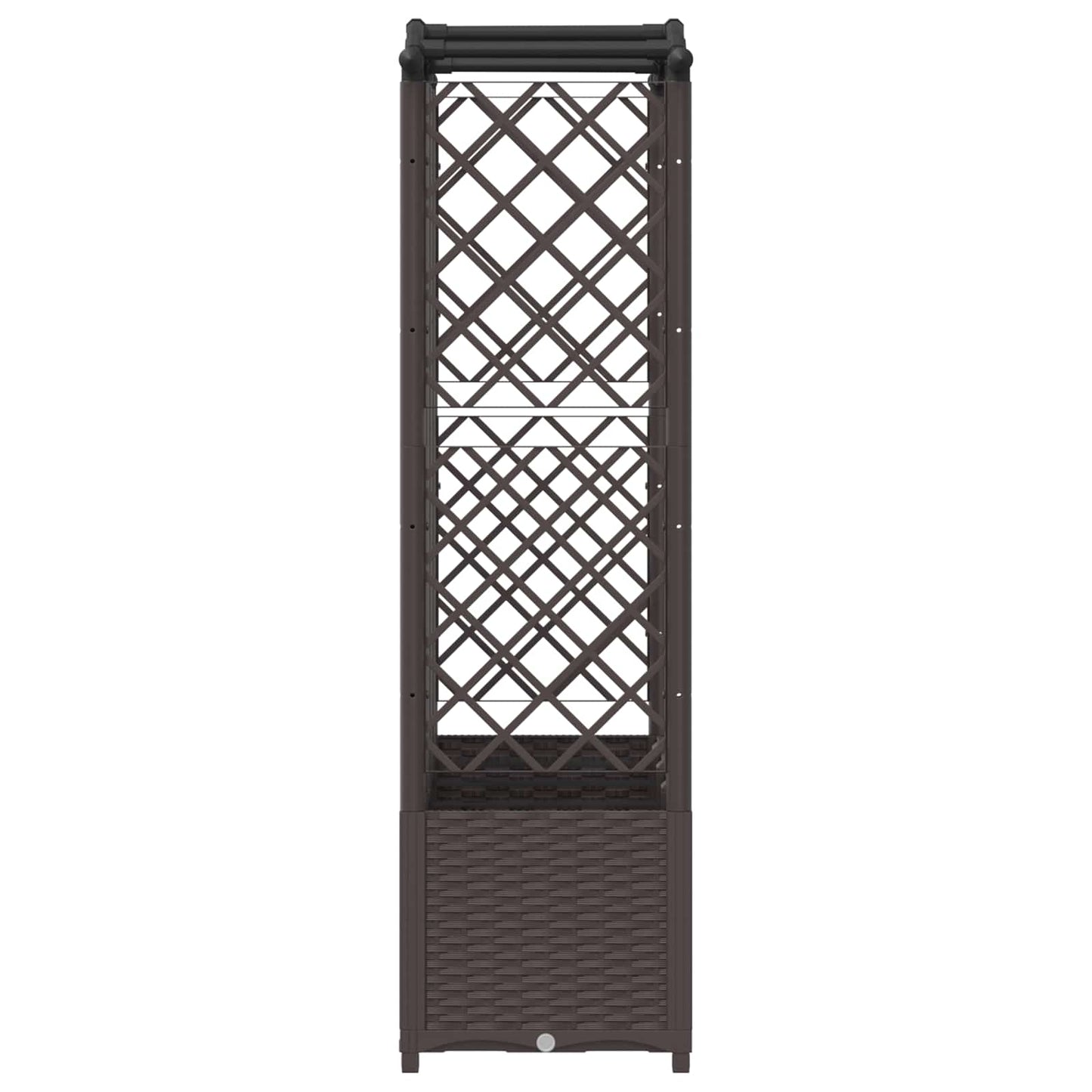 Raised Bed with Trellis and Roof Brown 204 x 40 x 138 cm PP