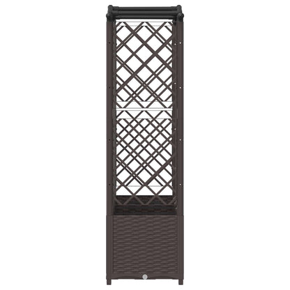Raised Bed with Trellis and Roof Brown 204 x 40 x 138 cm PP