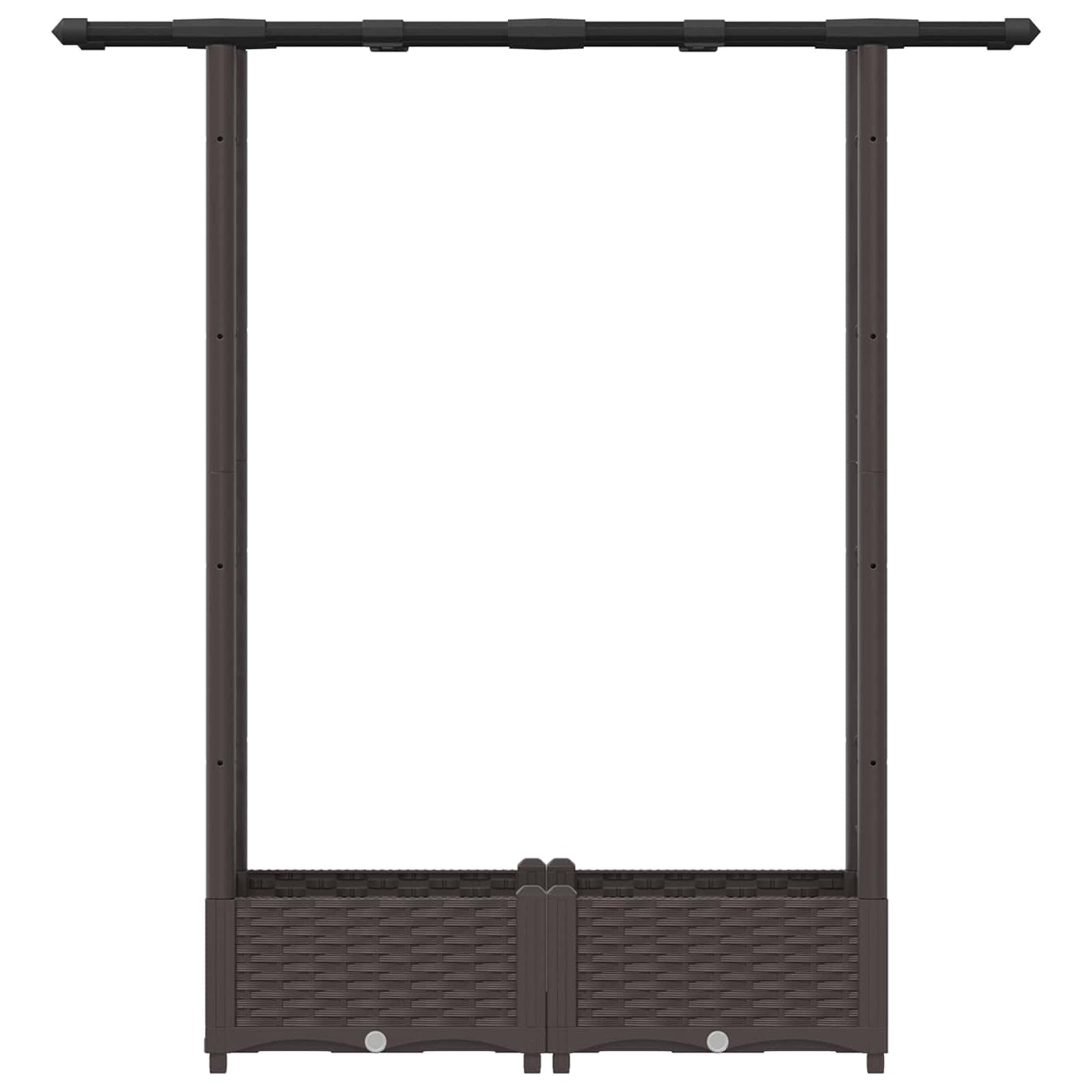 Raised Bed with Trellis and Roof Brown 122.5 x 40 x 121 cm PP