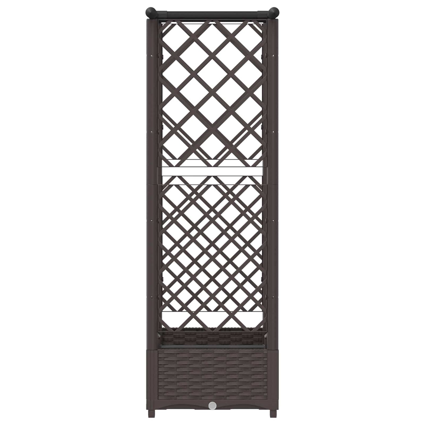Raised Bed with Trellis and Roof Brown 122.5 x 40 x 121 cm PP