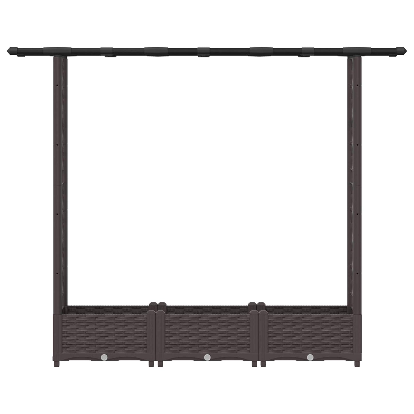 Raised Bed with Trellis and Roof Brown 164 x 40 x 121 cm PP