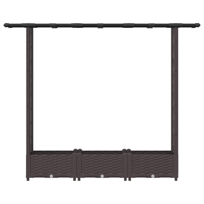 Raised Bed with Trellis and Roof Brown 164 x 40 x 121 cm PP