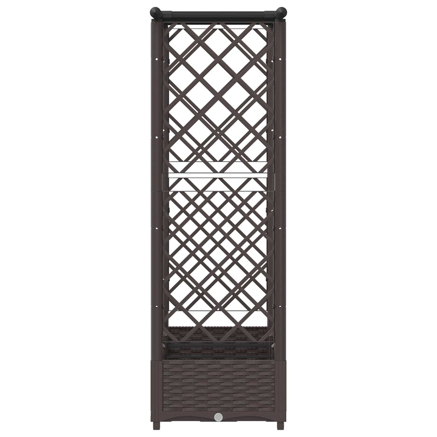 Raised Bed with Trellis and Roof Brown 164 x 40 x 121 cm PP