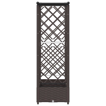 Raised Bed with Trellis and Roof Brown 164 x 40 x 121 cm PP