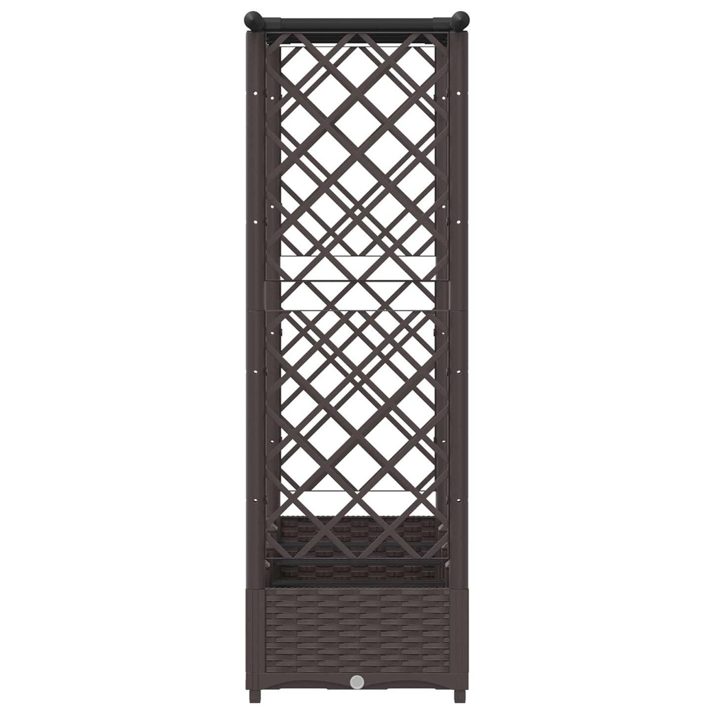 Raised Bed with Trellis and Roof Brown 203 x 40 x 121 cm PP
