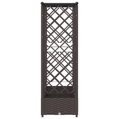 Raised Bed with Trellis and Roof Brown 203 x 40 x 121 cm PP