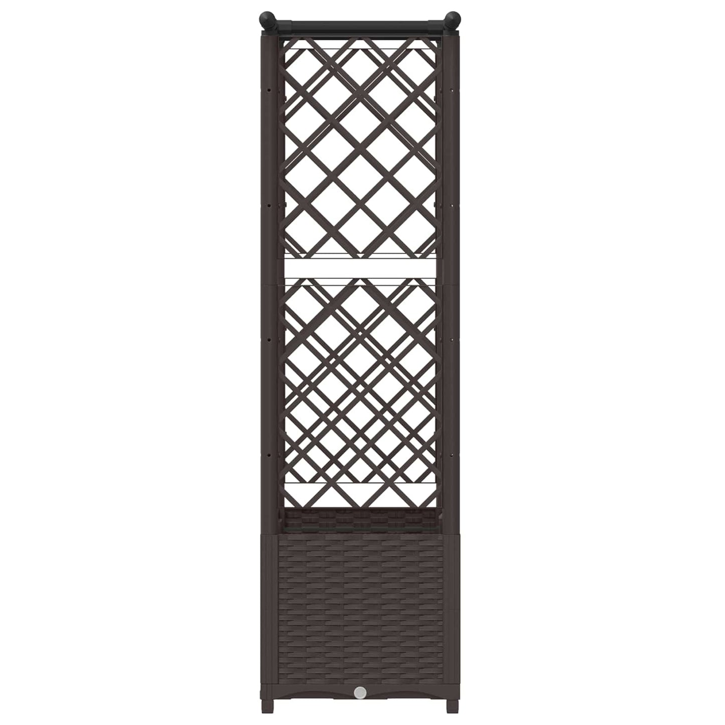 Raised Bed with Trellis and Roof Brown 124.5 x 40 x 136 cm PP