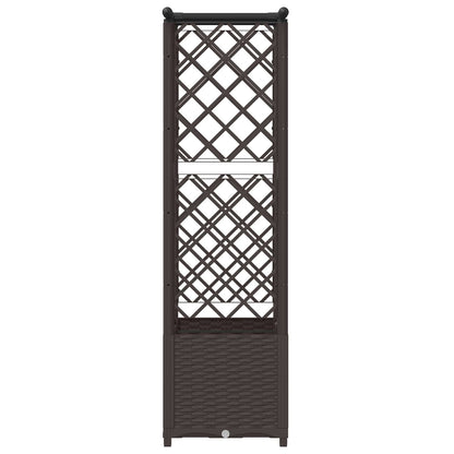 Raised Bed with Trellis and Roof Brown 124.5 x 40 x 136 cm PP