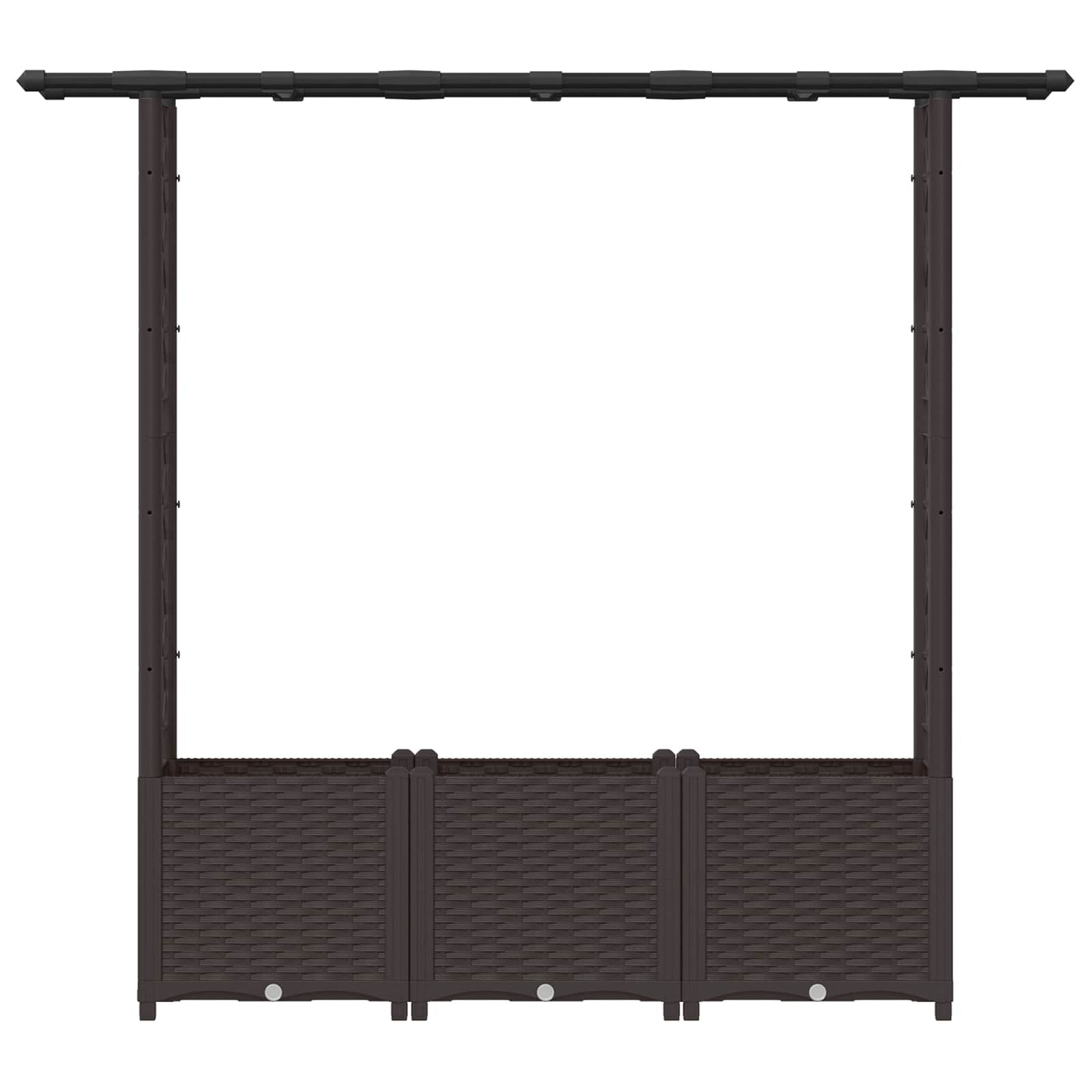 Raised Bed with Trellis and Roof Brown 162.5 x 40 x 136 cm PP