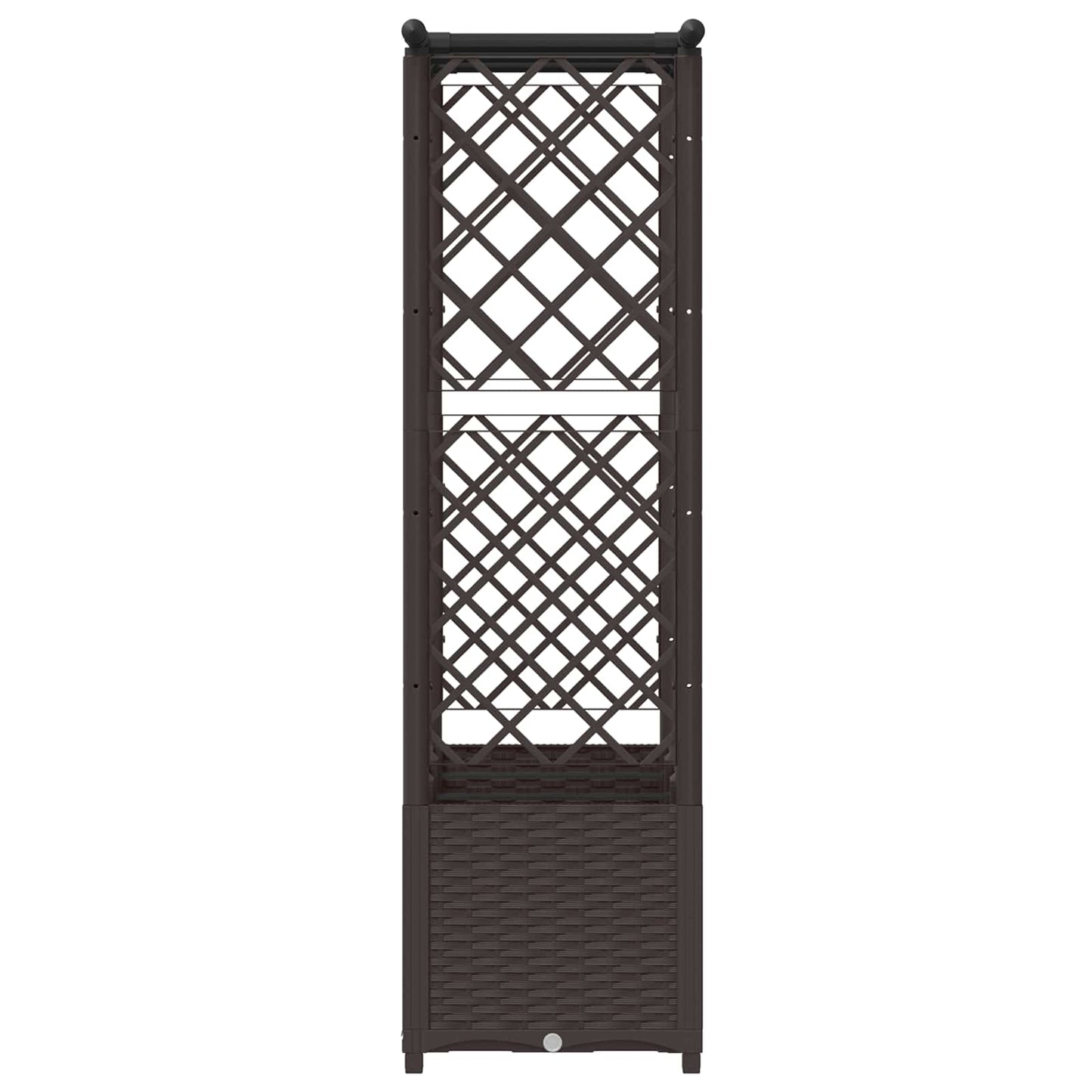 Raised Bed with Trellis and Roof Brown 162.5 x 40 x 136 cm PP