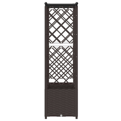 Raised Bed with Trellis and Roof Brown 162.5 x 40 x 136 cm PP