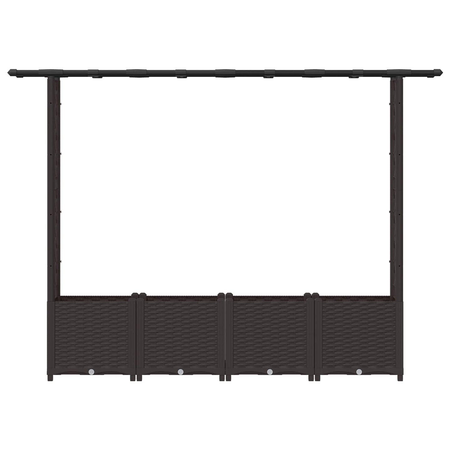 Raised Bed with Trellis and Roof Brown 203 x 40 x 136 cm PP
