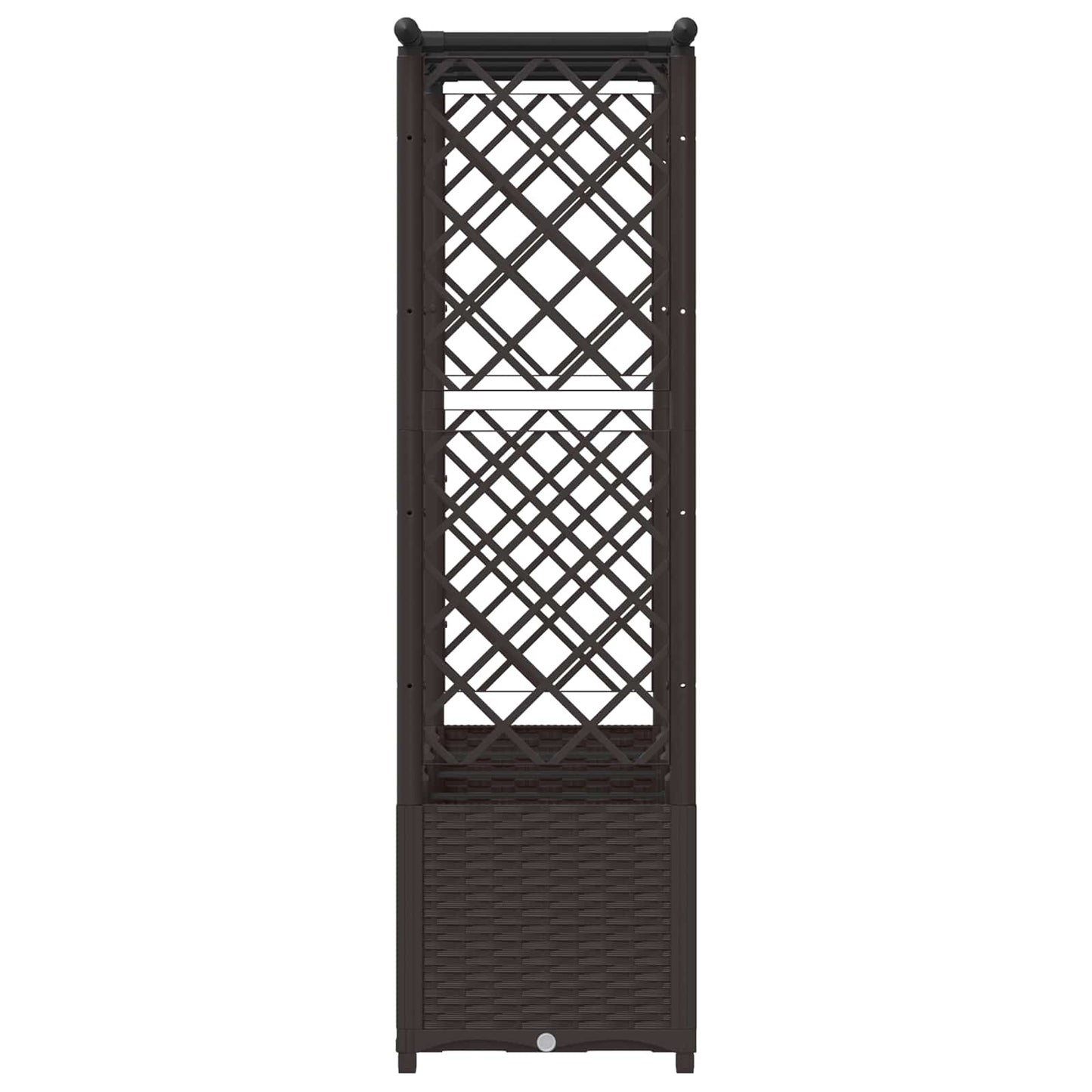 Raised Bed with Trellis and Roof Brown 203 x 40 x 136 cm PP