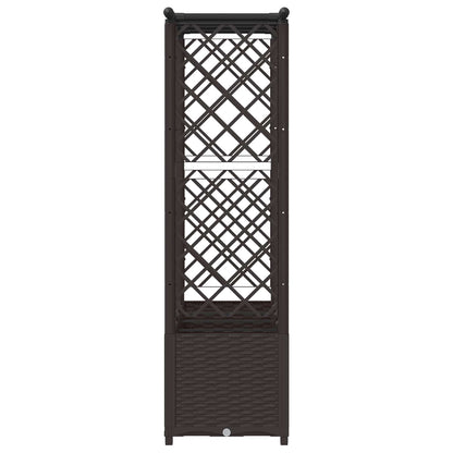 Raised Bed with Trellis and Roof Brown 203 x 40 x 136 cm PP