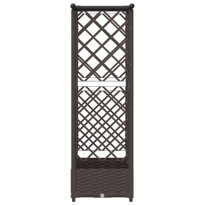 Raised Bed with Trellis and Roof Brown 124 x 40 x 121 cm PP