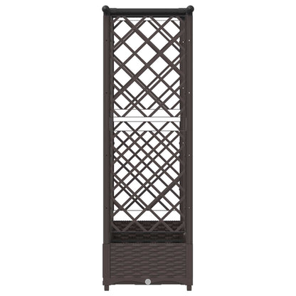 Raised Bed with Trellis and Roof Brown 164 x 40 x 121 cm PP