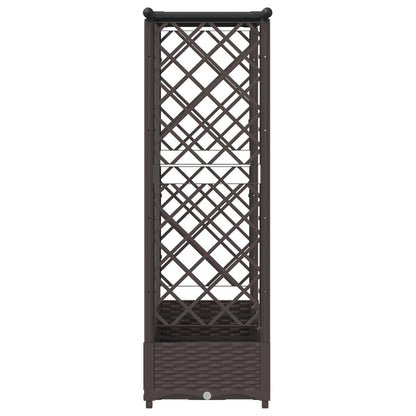 Raised Bed with Trellis and Roof Brown 202.5 x 40 x 121 cm PP