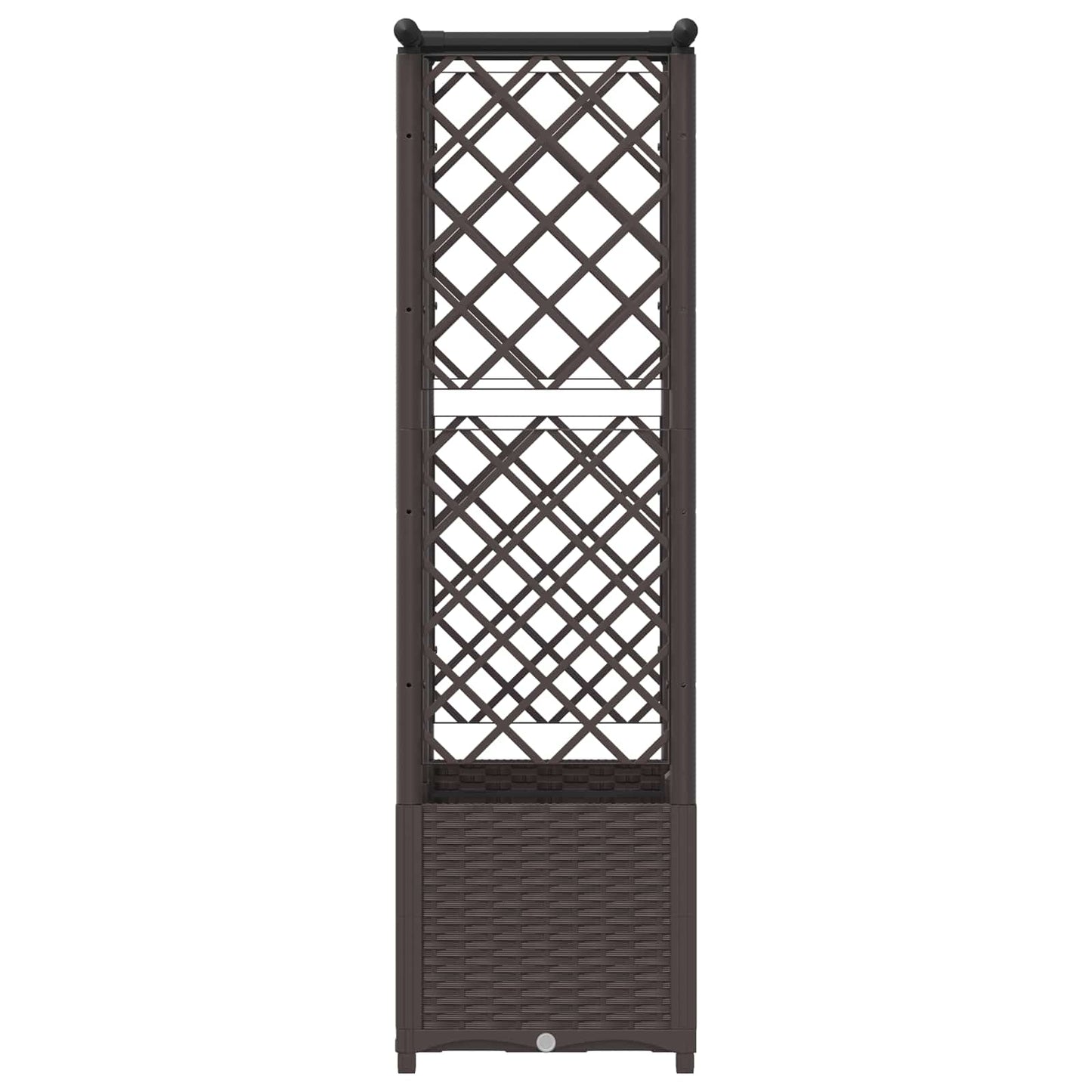 Raised Bed with Trellis and Roof Brown 124 x 40 x 136 cm PP