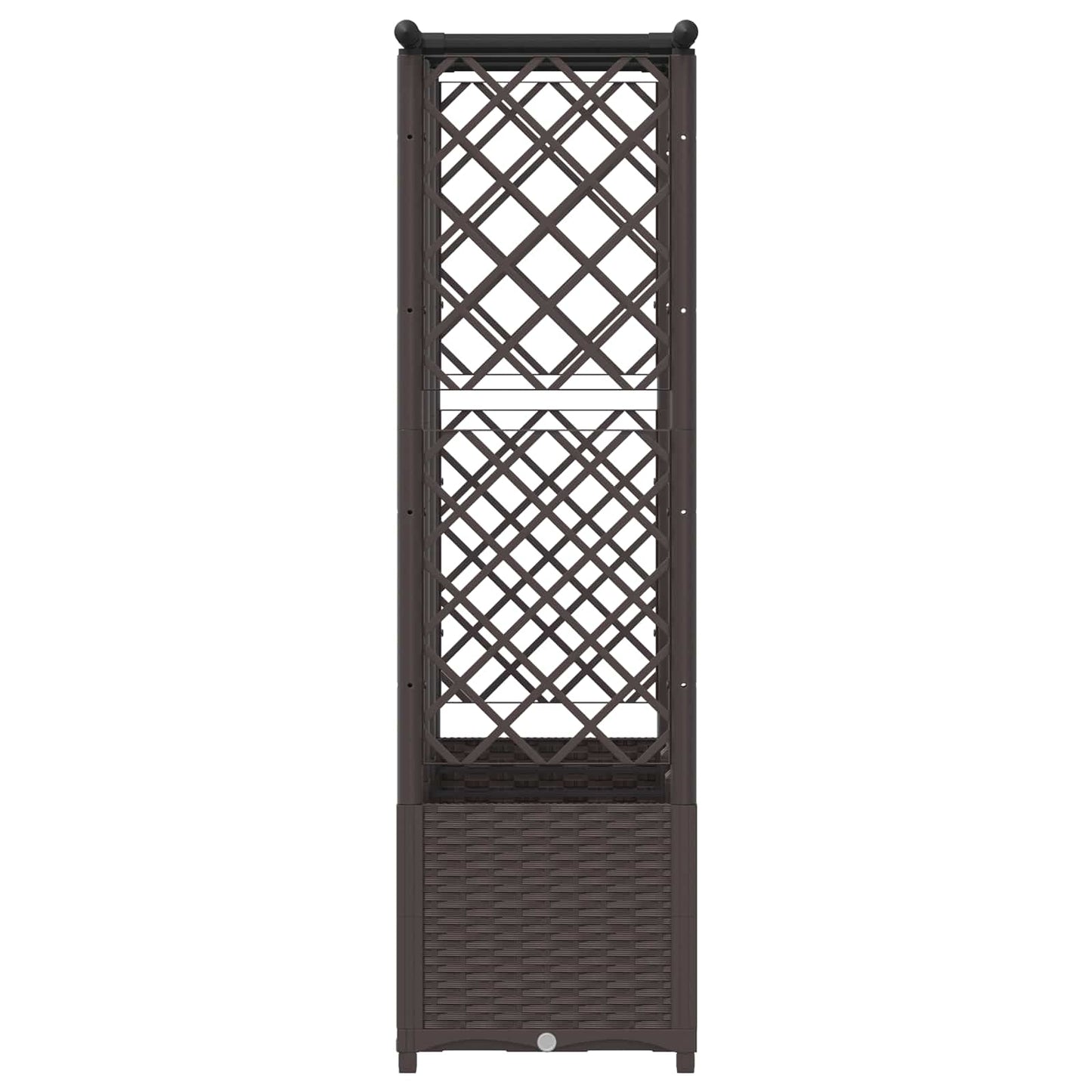 Raised Bed with Trellis and Roof Brown 163.5 x 40 x 136 cm PP