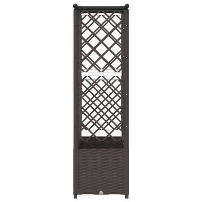 Raised Bed with Trellis and Roof Brown 163.5 x 40 x 136 cm PP