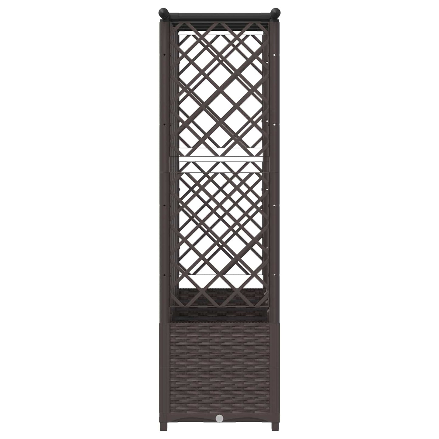 Raised Bed with Trellis and Roof Brown 202 x 40 x 136 cm PP