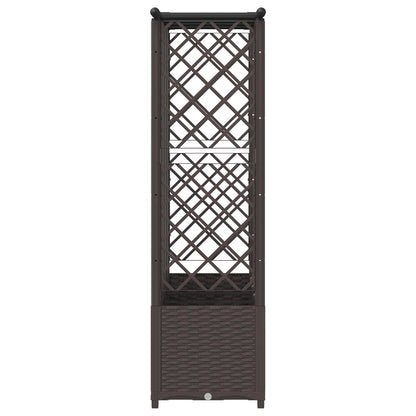 Raised Bed with Trellis and Roof Brown 202 x 40 x 136 cm PP