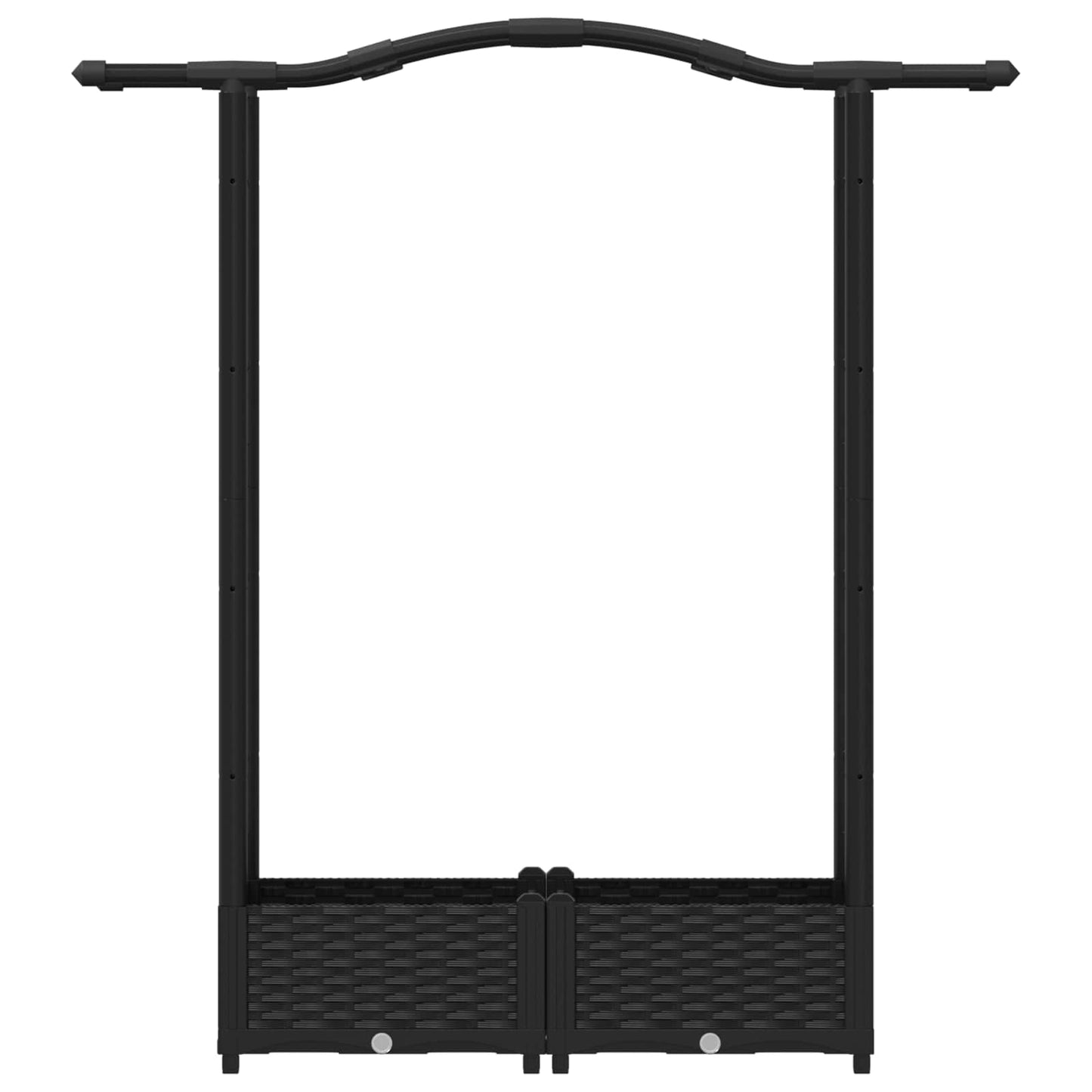 Raised Bed with Trellis and Roof Black 124 x 40 x 123 cm PP