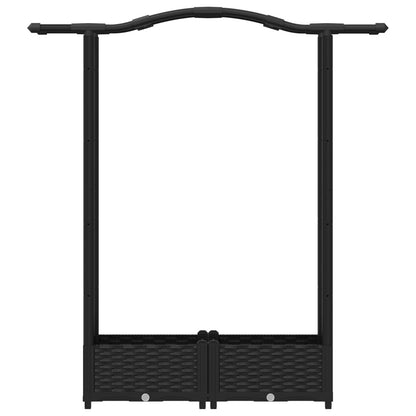 Raised Bed with Trellis and Roof Black 124 x 40 x 123 cm PP