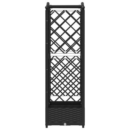 Raised Bed with Trellis and Roof Black 124 x 40 x 123 cm PP